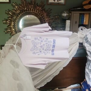 American Eagle Outfitters Light Purple Graphic Tee